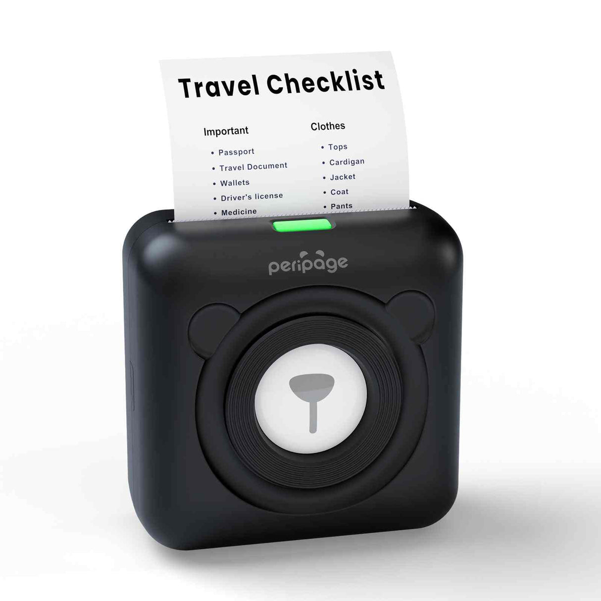 PeriPage A6 Mini Bluetooth thermal printer in brown, compact and inkless with 203/304DPI resolution
