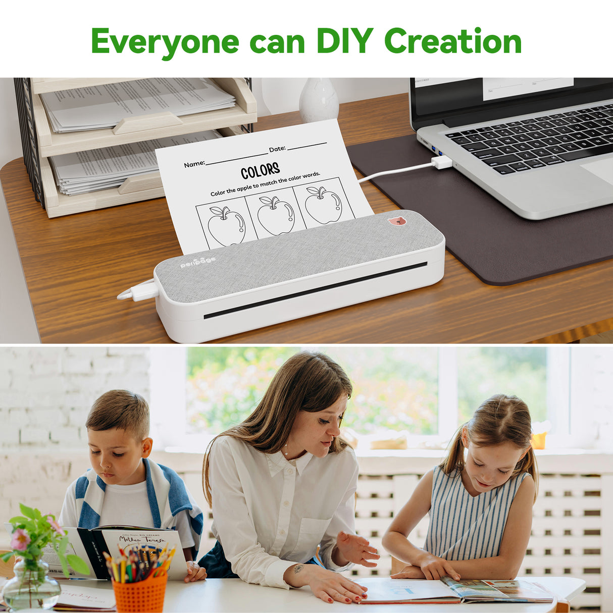 PeriPage 107x30mm White Non-Adhesive Thermal Paper - 3 Rolls, 10-year storage time, BPA Free, Oil, Abrasion, and Water Resistant.