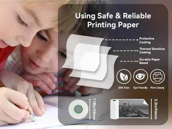 Experience instant printing convenience with PeriPage 56mm paper - optimized for most mini thermal printers, ready to use right out of the box.