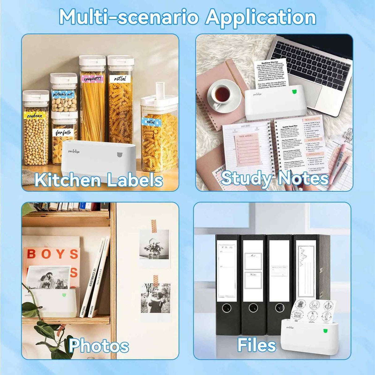 Multi-Scenario Uses for the PeriPage A9 Series - Create Kitchen Labels, Study Notes, and Print Photos On the Go