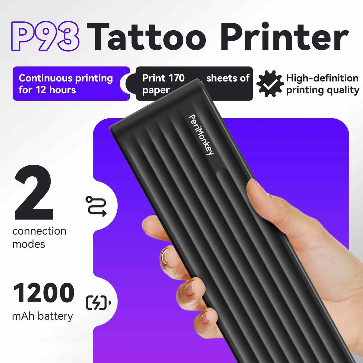 P93 tattoo and A4 stencil printer with Bluetooth and USB