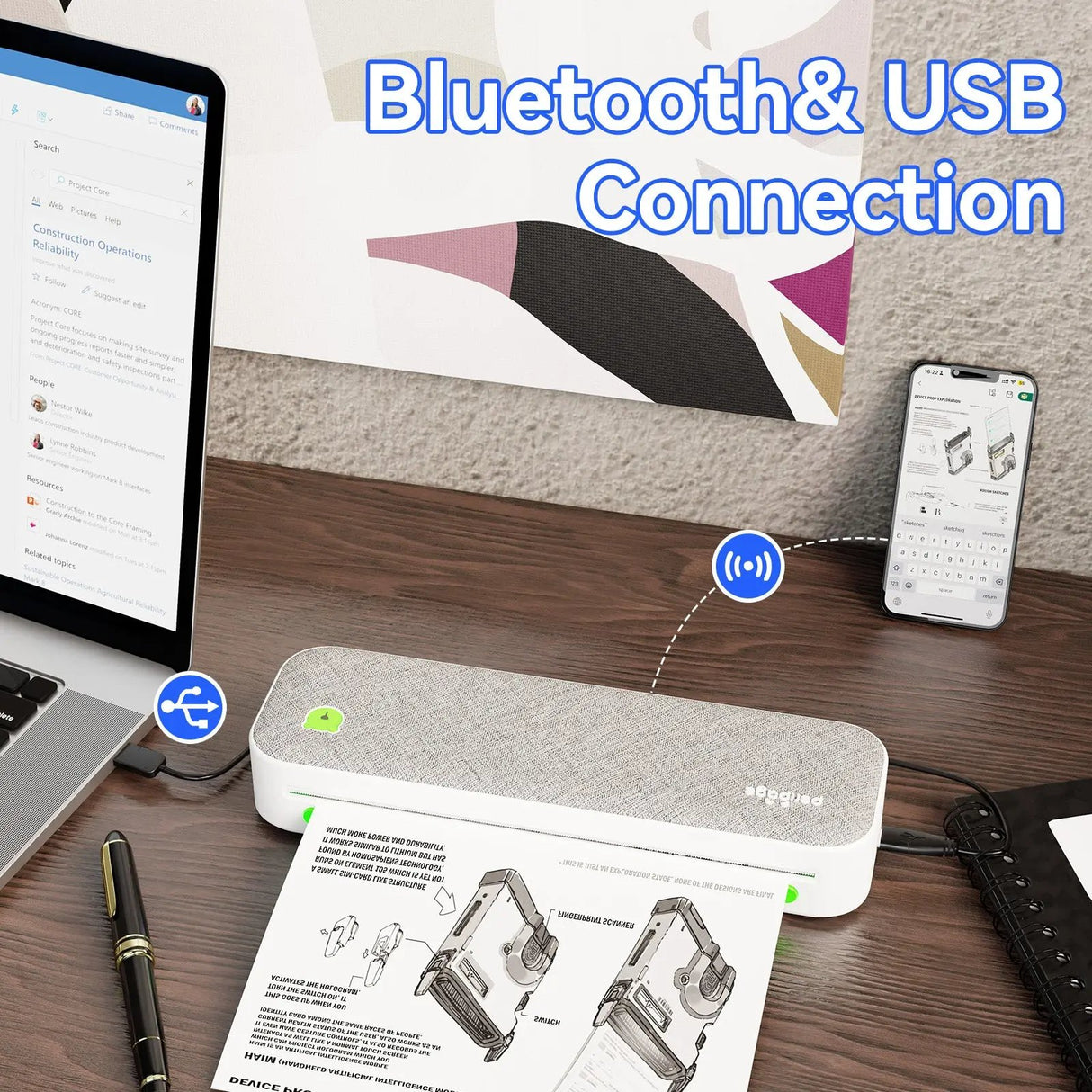 Widely Compatible PeriPage Thermal Paper - Works with Phomemo, Odaro, Itari, A40, M832 & More Mini Thermal Printer Models