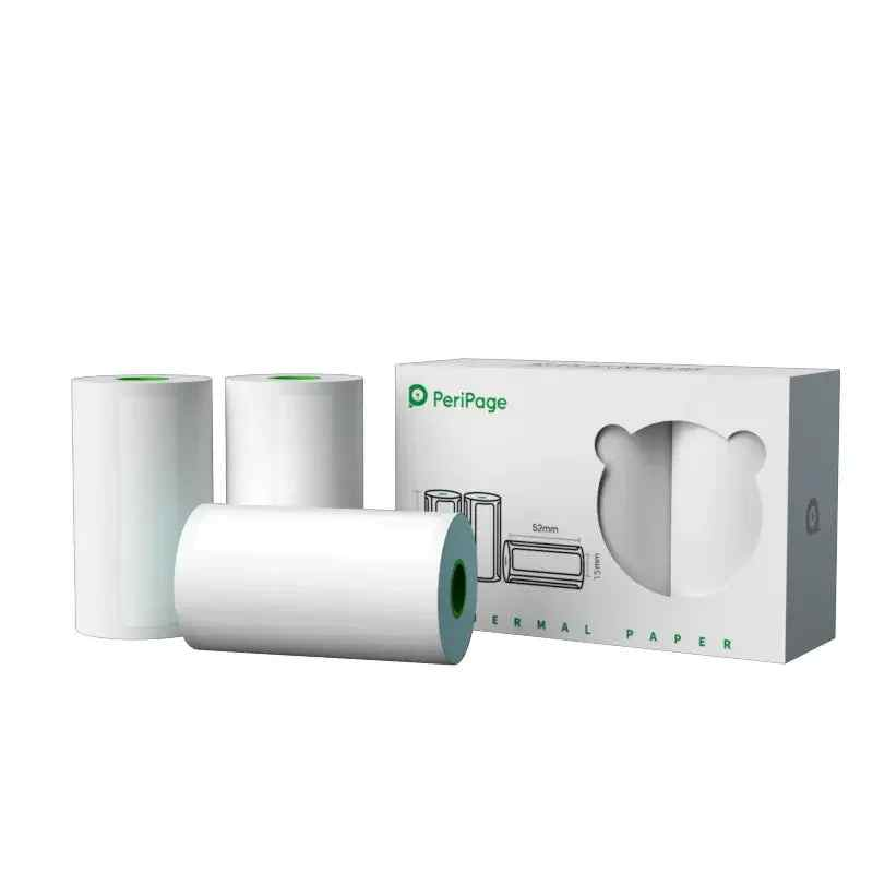 PeriPage A6 30mm Label Sticker - PeriPage thermal paper roll with 52mm width and 30mm length, 3 rolls per box. Perfect for printing labels, stickers, and organizing various items
