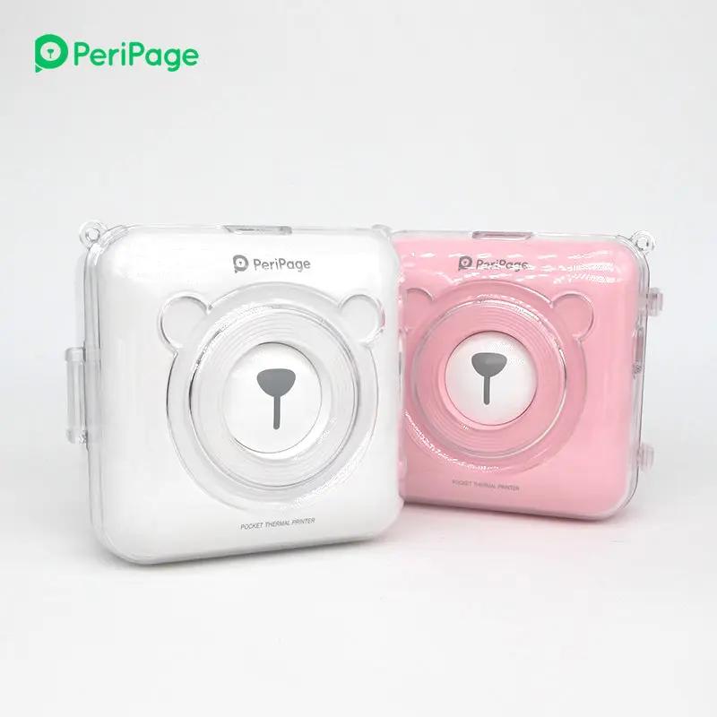 PeriPage A6 Protection Case transparent cover for white and pink PeriPage pocket thermal printers