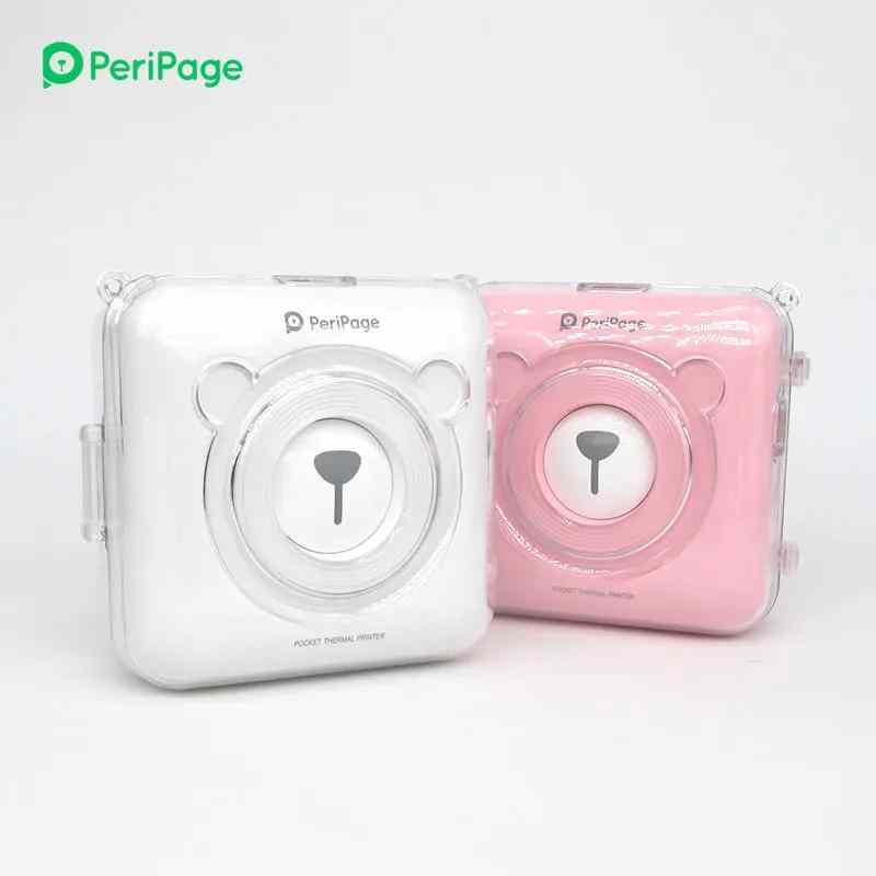 PeriPage A6 Protection Case transparent cover for white and pink PeriPage pocket thermal printers