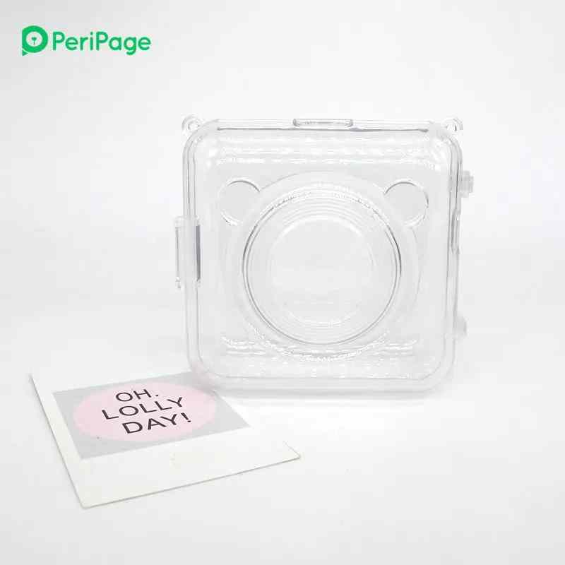 PeriPage A6 Protection Case with easy snap-in design, nylon rope for portability, and clear, protective covering
