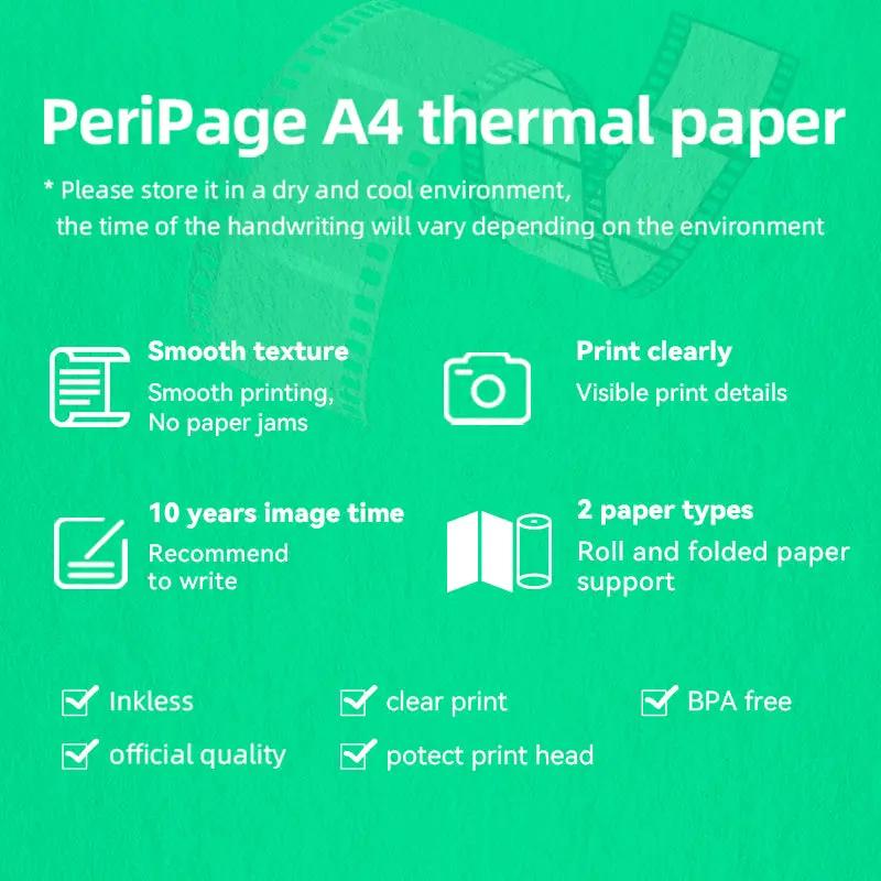Official PeriPage A4 Thermal Paper with Protection Layer and Clear Print for Long-Lasting Quality