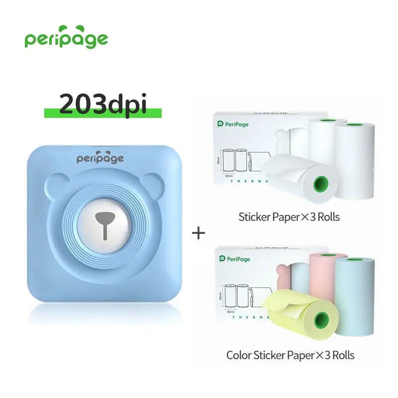 peripage-a6-blue-203dpi-bluetooth-sticker-printer-with-paper