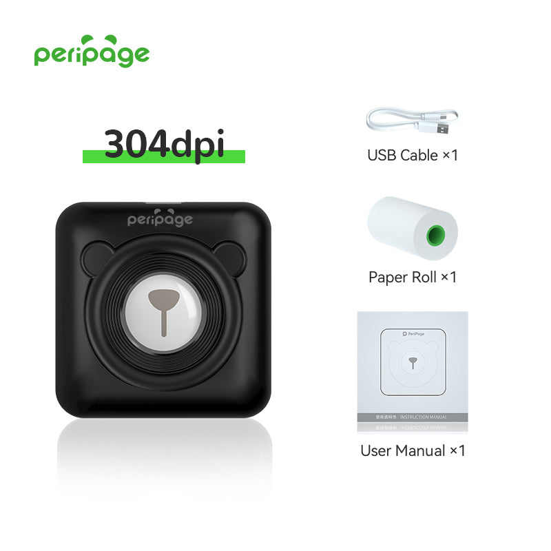 PeriPage A6 Mini Bluetooth Portable Printer with Protective Carrying Case for Travel and School Use