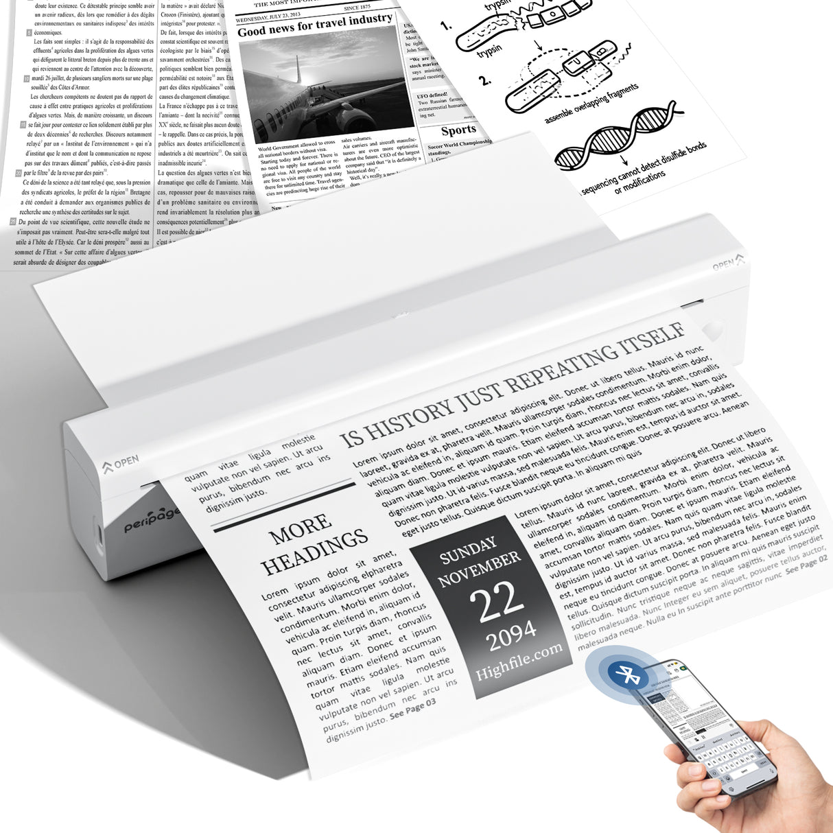 PeriPage P85 Portable Thermal Printer HD【Support A4 and Tattoo printing】