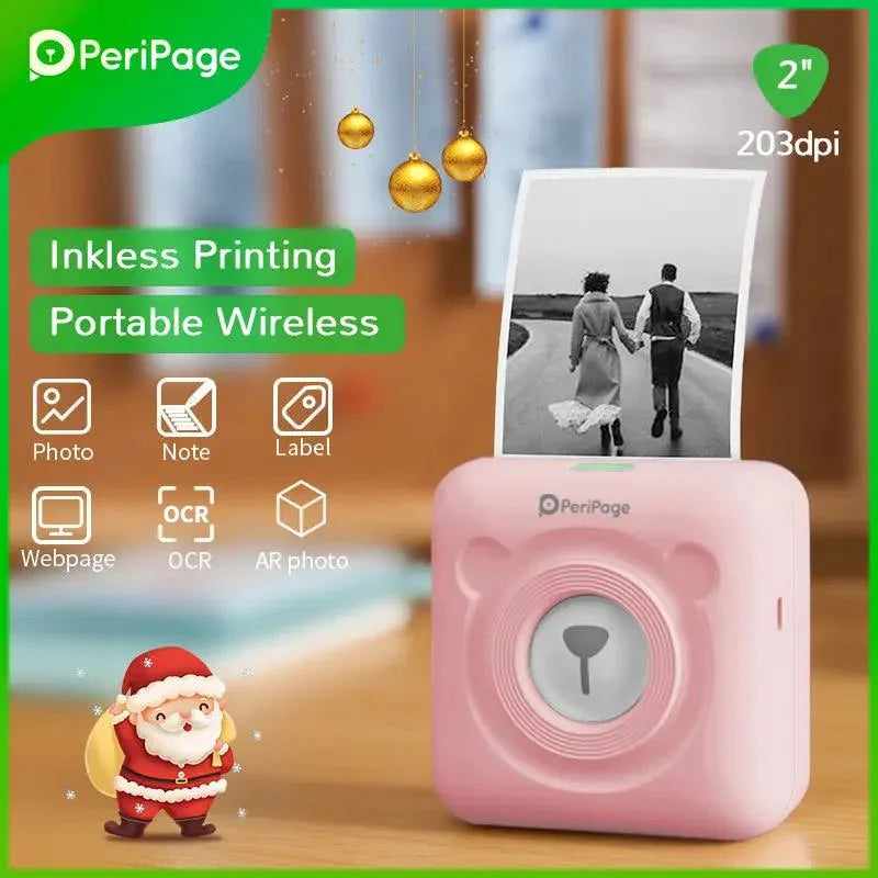 ＰｅｒｉＰａｇｅミニプリンター PeriPage A6 Mini Printer - Compact Inkless Portable Printer for