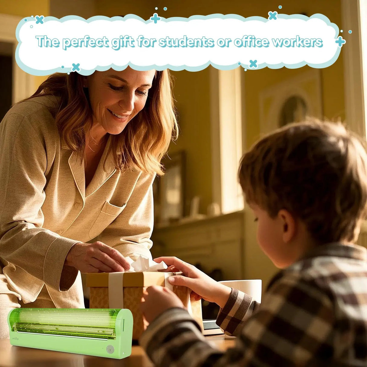 PeriPage P80 wireless printer printing artwork from tablet and smartphone, compatible with Windows, Mac, Android, and iOS for flexible work environments.