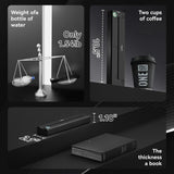 Close-up of PeriPage P90 Tattoo Stencil Printer highlighting features including inkless printing, easy use, portability, rechargeable battery, Bluetooth, USB print, and tattoo app compatibility.