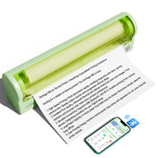 Compact P80 Portable Thermal Printer in white shown in multiple daily scenarios — at home, office, café, and while traveling, offering convenient wireless printing anywhere.