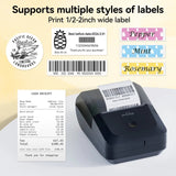 PB20 Bluetooth Label Printer, 2 Inch Portable Picture Thermal Printer, showcasing the product printing various types of labels