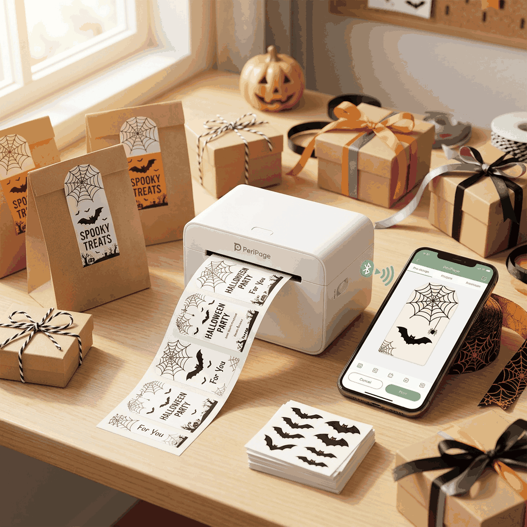 PeriPage PB41 Bluetooth Label Printer Halloween Theme【No Printed Paper】