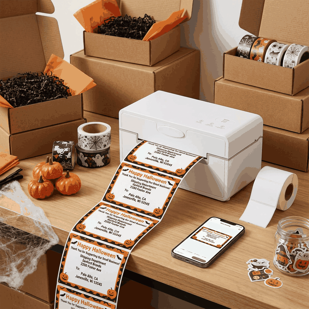PeriPage PB41 Bluetooth Label Printer Halloween Theme【No Printed Paper】