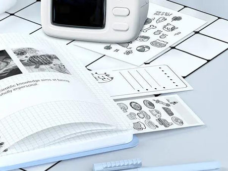 Eco-conscious PeriPage 56mm thermal paper is BPA-free and child-safe, featuring special protective coating for sensitive skin contact during craft activities.