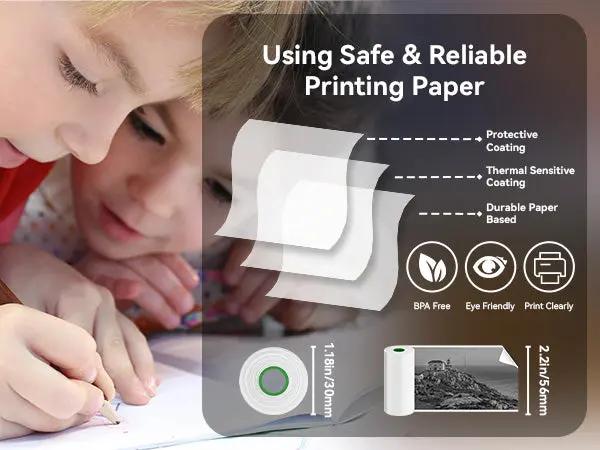 Experience instant printing convenience with PeriPage 56mm paper - optimized for most mini thermal printers, ready to use right out of the box.