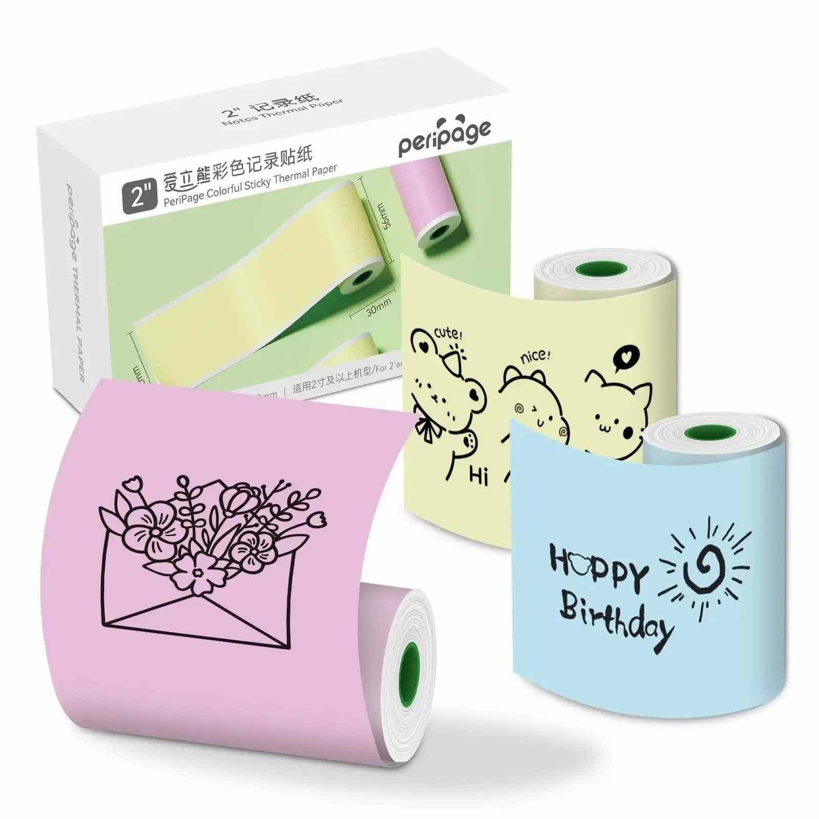 PeriPage 77×30mm Thermal Paper - 3 Rolls/Box for A9 Mini Printer
