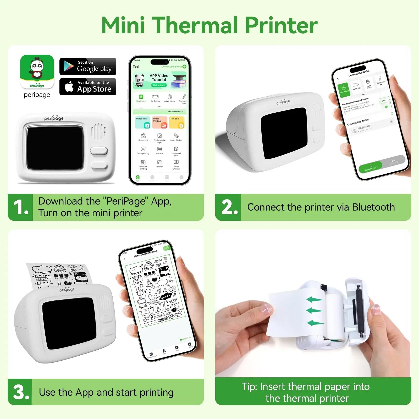 確認用 Pere Mini PeriPage A2 便携式热敏打印机 – PeriPage Official Store