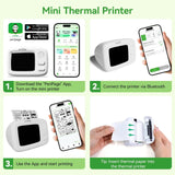 PeriPage A2 Portable Thermal Printer demonstrating inkless printing with the panda image printed on thermal paper