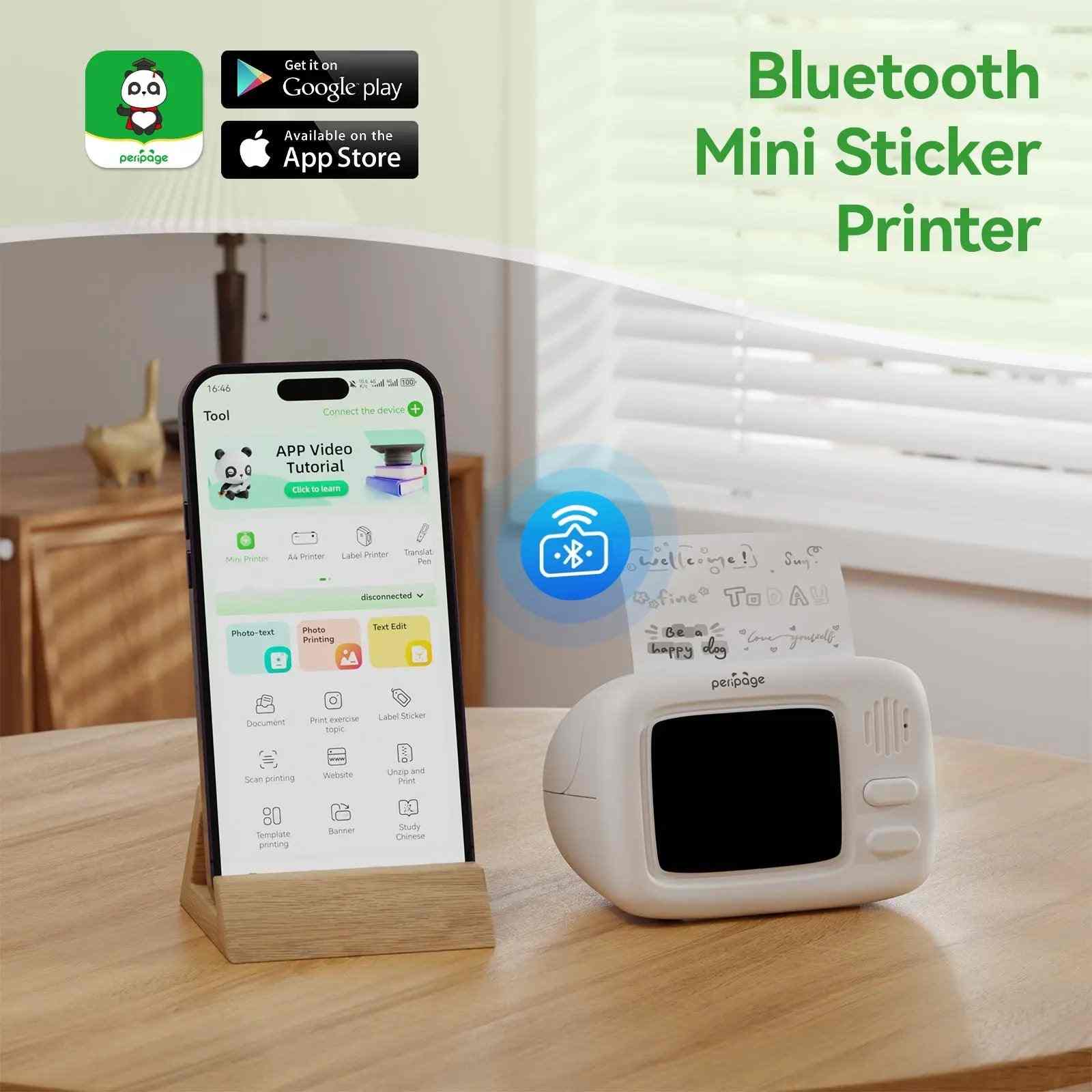PeriPage A2 Portable Thermal Printer - Compact, Lightweight