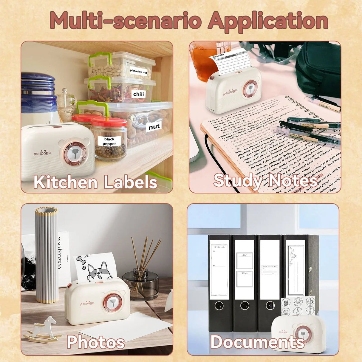 PeriPage A3X Mini Pocket Thermal Printer connected to computer for PC printing, convenient USB printing setup for office documents.