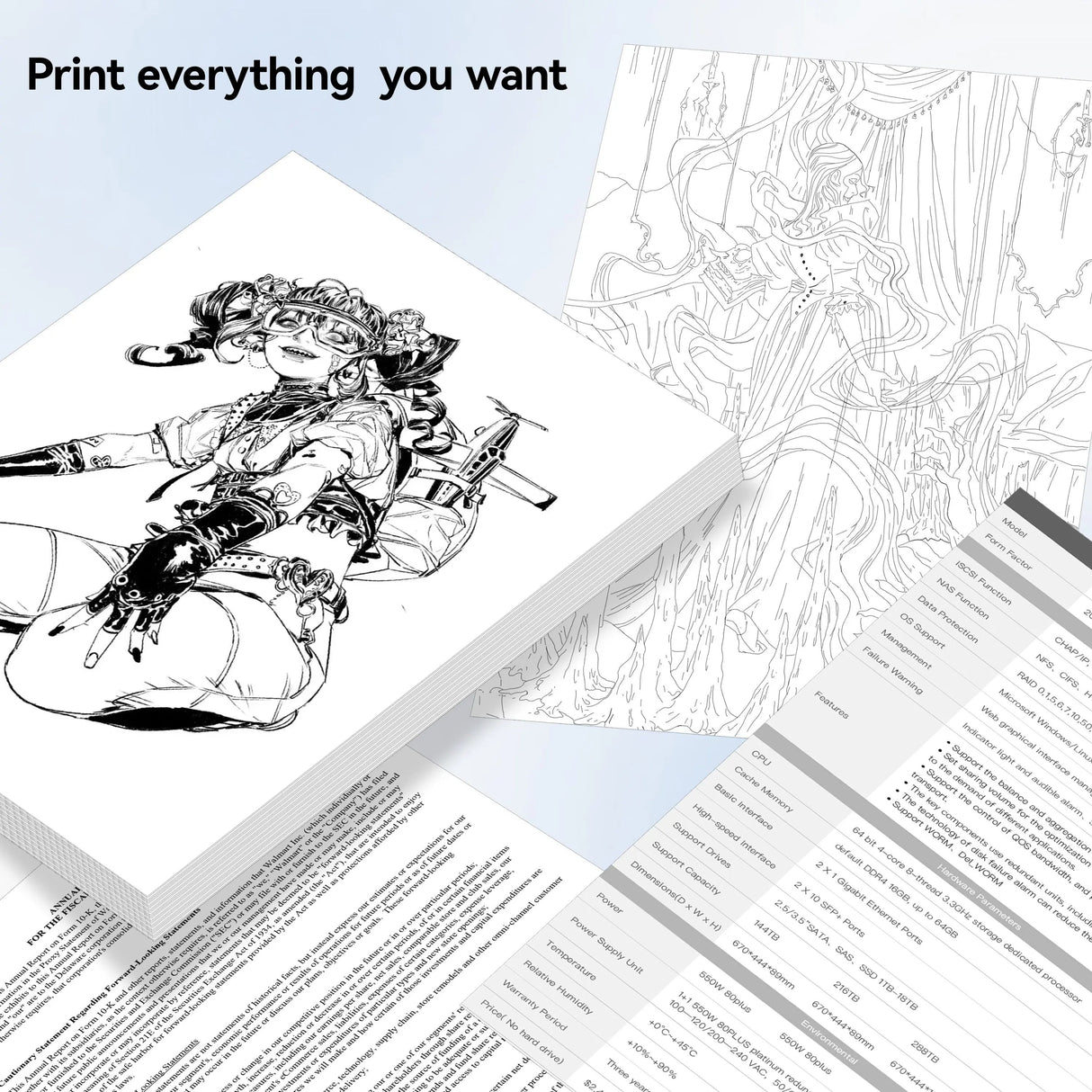 PeriPage A4 Transfer Paper feature icons showing fade-less, smooth texture, clear shading, quick dry, and official quality.