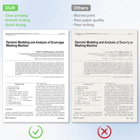 PeriPage A40 thermal paper available in Letter and Legal size rolls, featuring clear print side identification for easy loading.

