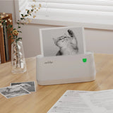 PeriPage A9 Max thermal printer printing colorful study labels like “Mathematics” and “Economics” for file organization