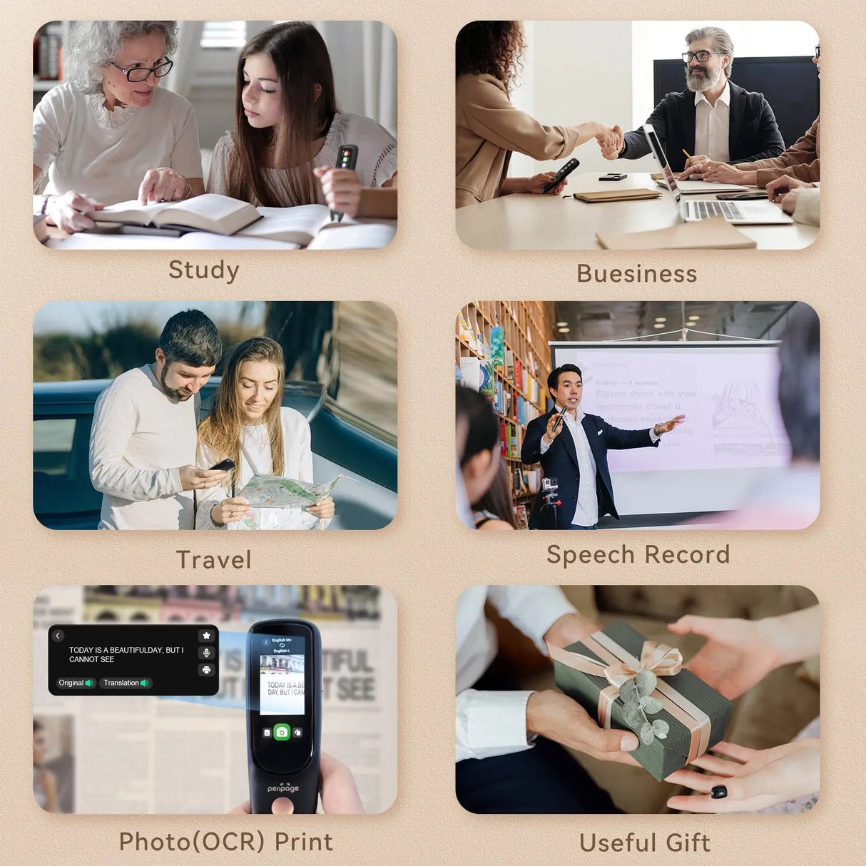 PeriPage D2S Translation Pen for Study, Business, and Travel - Features Speech Recording, Photo OCR Print, Making it a Useful Gift.