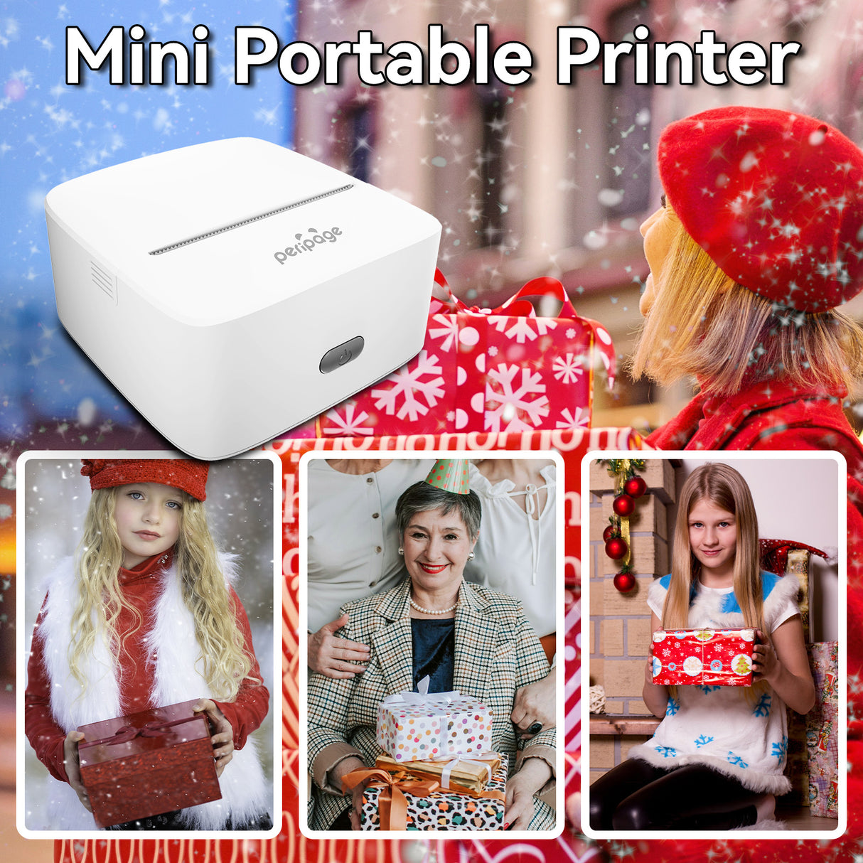 Mini portable PeriPage P21 thermal printer - compact size perfect for students and on-the-go printing needs.