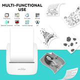 Multi-functional PeriPage P21 thermal printer for pictures, to-do lists, labels, QR codes, web content, language learning, and DIY projects via Bluetooth connection.