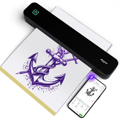 Unlock your tattoo creativity with the PeriPage P92. Go from design to stencil in minutes using the app's templates and editing tools - no artistic skill required.