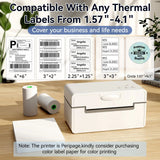 Experience automated, intelligent printing with the PeriPage PB41. Features auto label calibration, positioning, paper return, and self-test to prevent waste and jams.