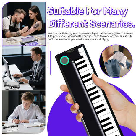 The PeriPage Pino is suitable for many scenarios - use during tattoo apprenticeship, professional work, office tasks, or study reference printing.