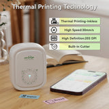Buy the PeriPage Thermal Label Printer - Enjoy Inkless Printing, 30mm/s Speed, 203 DPI HD Quality, and a Built-in Cutter