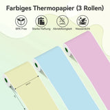 PeriPage Colorful Thermal Paper - BPA-Free, Strong Adhesion, Waterproof, and Smudge-Resistant (55mm Width)