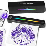 peripage P91s: AI-Powered Tattoo Stencil Printer for Tattoo & DIY enthusiasts, showcasing the 3D preview of a tattoo design being selected and printed in real-time through the app