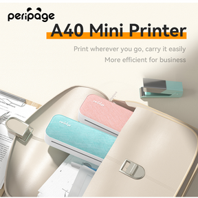 PeriPage Portable Printer, A40 Wireless Bluetooth Thermal Transfer Printer,  Portable Thermal Printer, Support 2''/3''/4'' Paper Width, Compatible with  Android and iOS, for Office Travel 