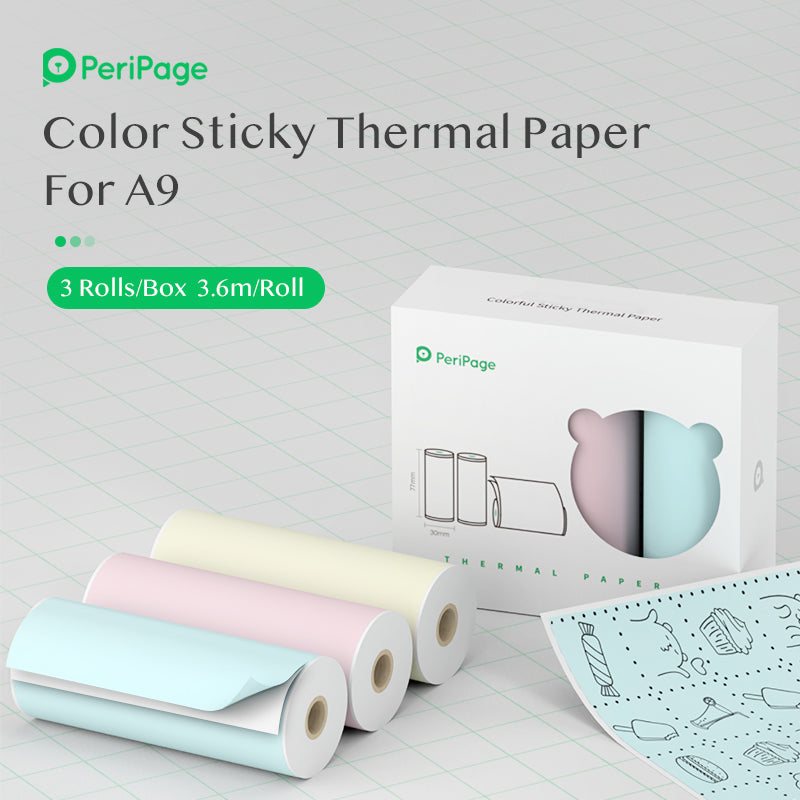 PeriPage 77×30mm Thermal Paper 3-Rolls/Box
