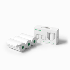 PeriPage Full Sticky White Thermal Paper Rolls - 3 Rolls/Box, 56x30mm, Sticky Paper for A6, A8, A9, and A40 Printers, Ideal for Notes, Photos, and DIY Projects