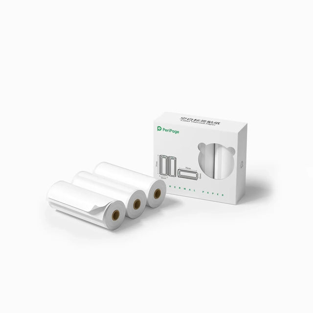 PeriPage 50mm Label Sticker Paper with 3 Rolls/Box - Label thermal paper for mini printers, compatible with A6, A8, and A9 models