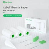 PeriPage A6 30mm Label Sticker - Pack of 3 rolls of thermal paper, each roll contains 170 stickers. Compatible with PeriPage A6, A8, and A9 printers. Great for labeling and organizing