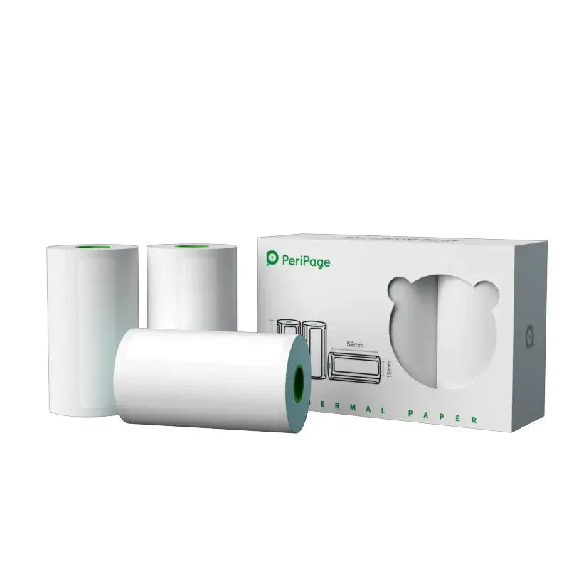 PeriPage A6 30mm Label Sticker - PeriPage thermal paper roll with 52mm width and 30mm length, 3 rolls per box. Perfect for printing labels, stickers, and organizing various items