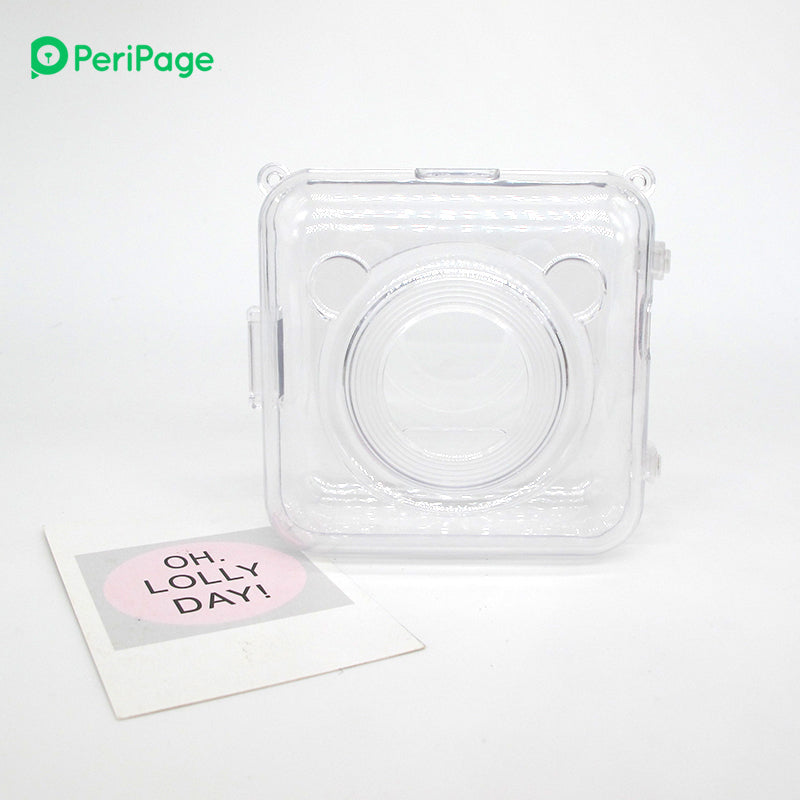 PeriPage A6 Protection Case with easy snap-in design, nylon rope for portability, and clear, protective covering
