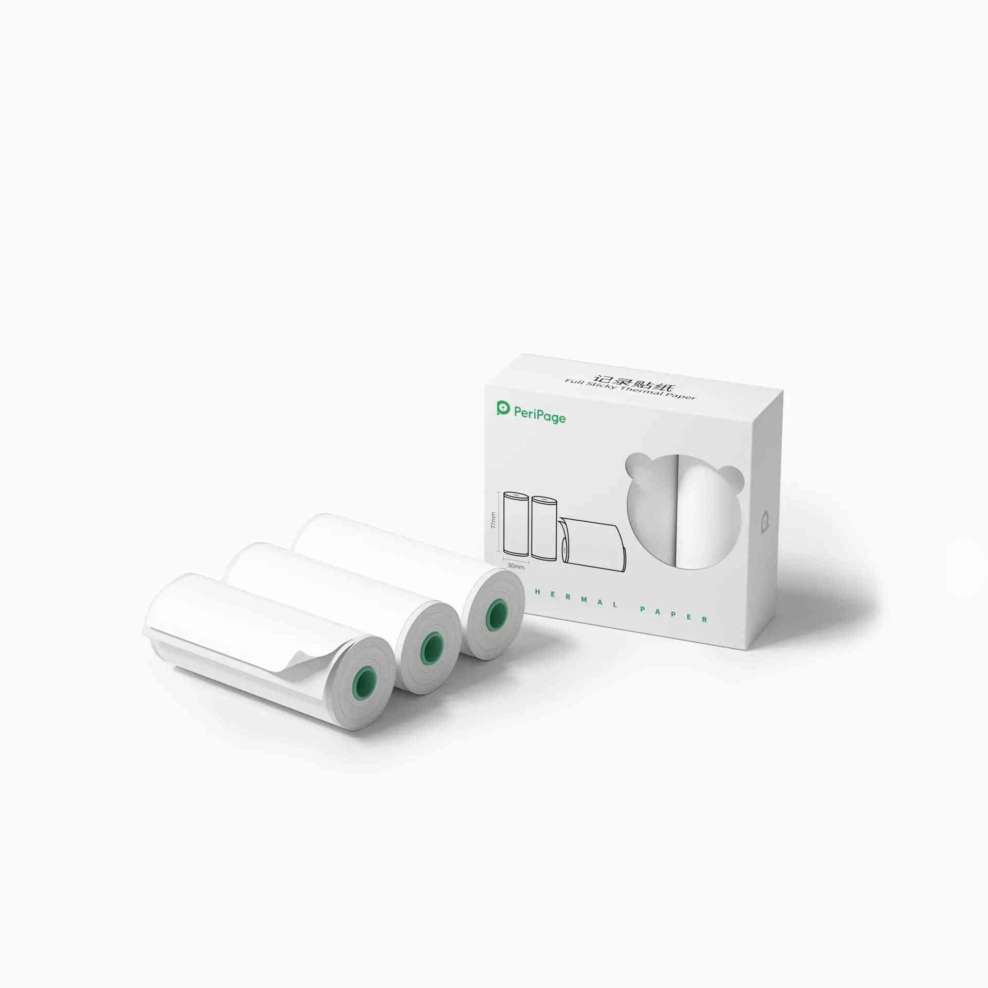 PeriPage 77×30mm Thermal Paper - 3 Rolls/Box for A9 Mini Printer