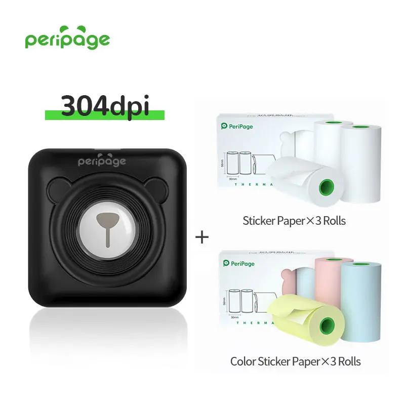 Peripage- ミニ ポケット プリンター a6304dpibluetooth互換写真印刷グリーンカラー携帯 電話 用AndroidiO : PeriPage Mini Pocket オールインワン サーマル