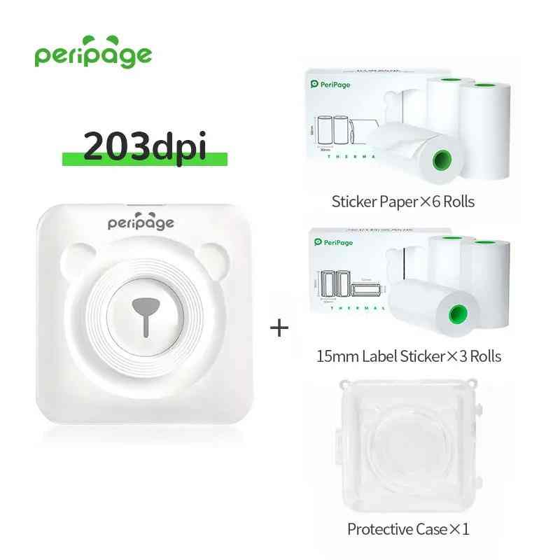 PeriPage A6 Mini - Portable Inkless Thermal Printer with 203
